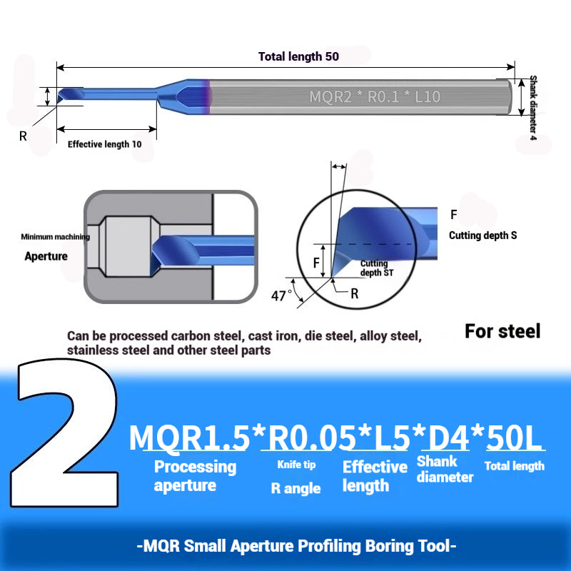 1127-Profiling Turning Tools Small Bore Boring Tools CNC Stainless Steel Aluminum MQR Turning Bore Micro Turning Tools Boring Turning Tools Shandong Denso Pricision Tools Co.,Ltd.